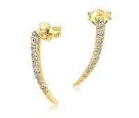 Gold Plated CZ Silver Stud Earrings STS-2234-GP